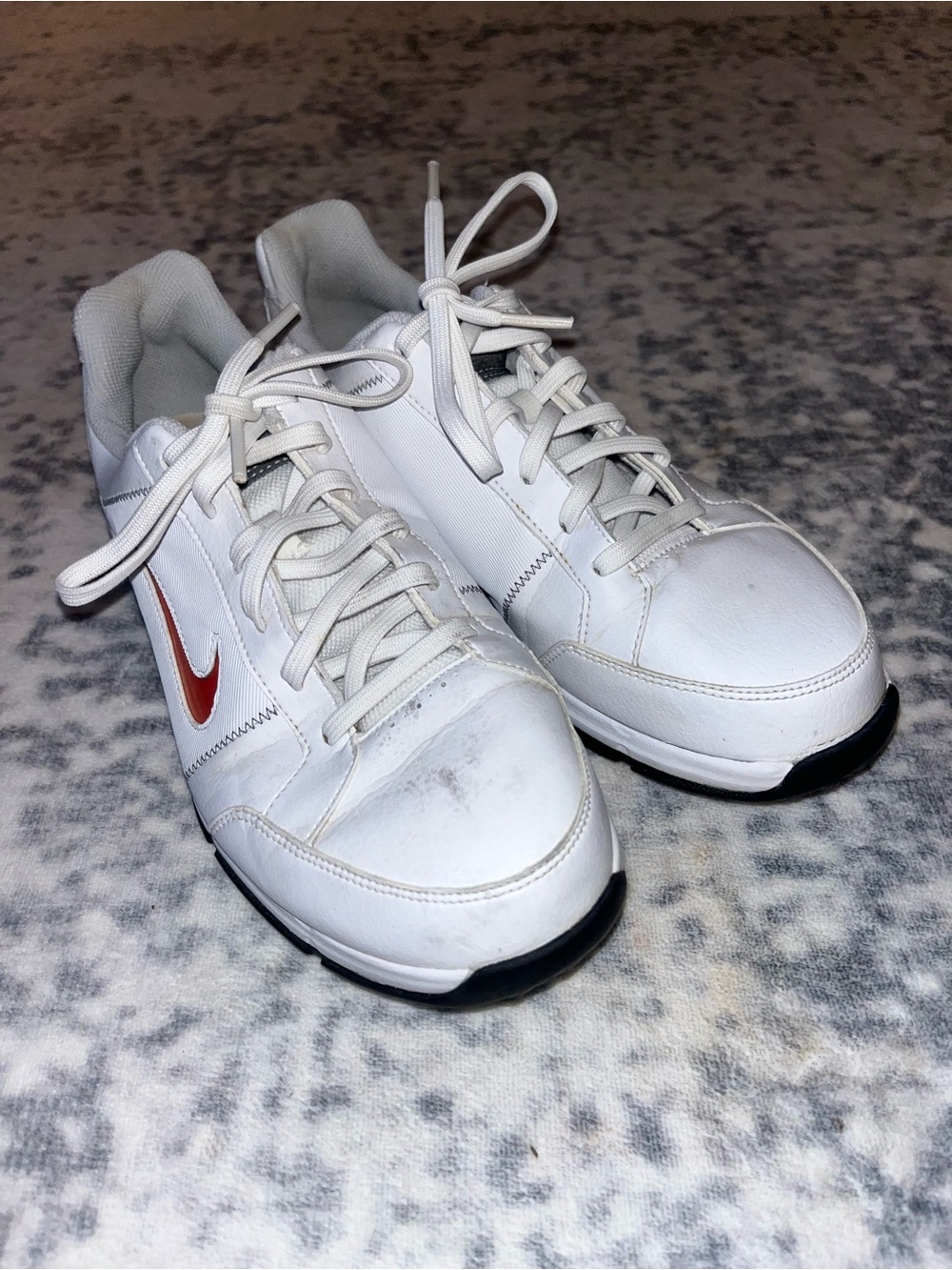 Nike Golf Boys White Red Black Low Top Golf Shoes Plastic Cleats US 6 379211